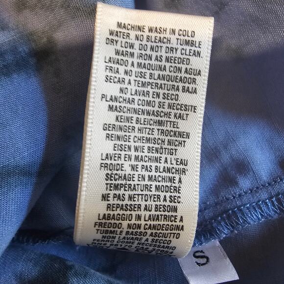 Anthropologie Cloth & Stone Liv Tie Front Blue Tie Dye Mini Dress Size S 3367 - Picture 5 of 10